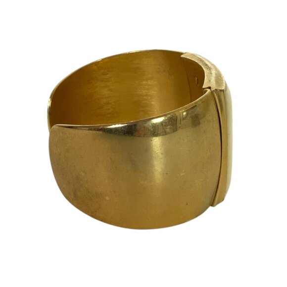 Vintage Avon Gold-Tone Wide Cuff Bracelet With Cream Enamel Centerpiece - Picture 5 of 6